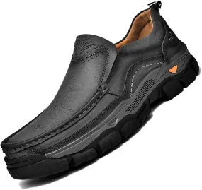 2023 Autumn Winter Men's Fashion Business Leather Loafers Comfortable Slip On Casual Walking Shoes Outdoor Travel Office Work Shoes
