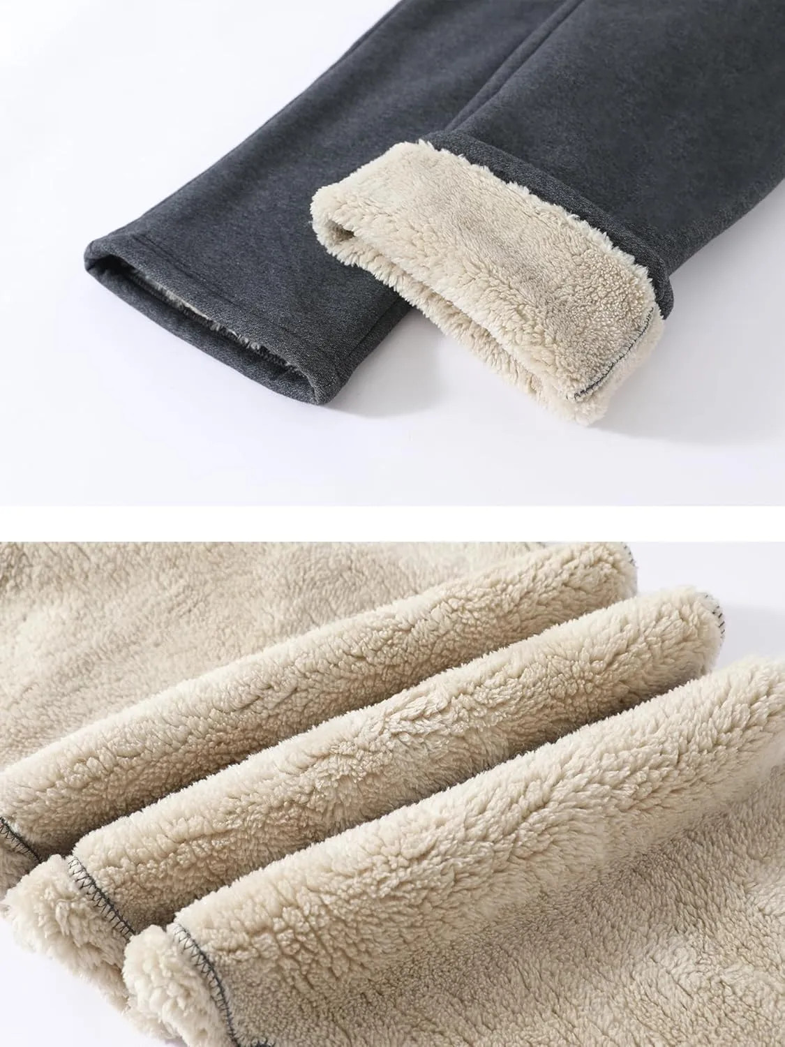 Aprsfn Men's Winter Warm Sherpa Lined Active Sweatpants Jogger Pants