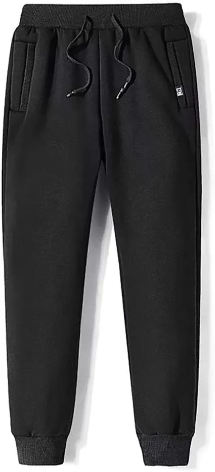 Aprsfn Men's Winter Warm Sherpa Lined Active Sweatpants Jogger Pants