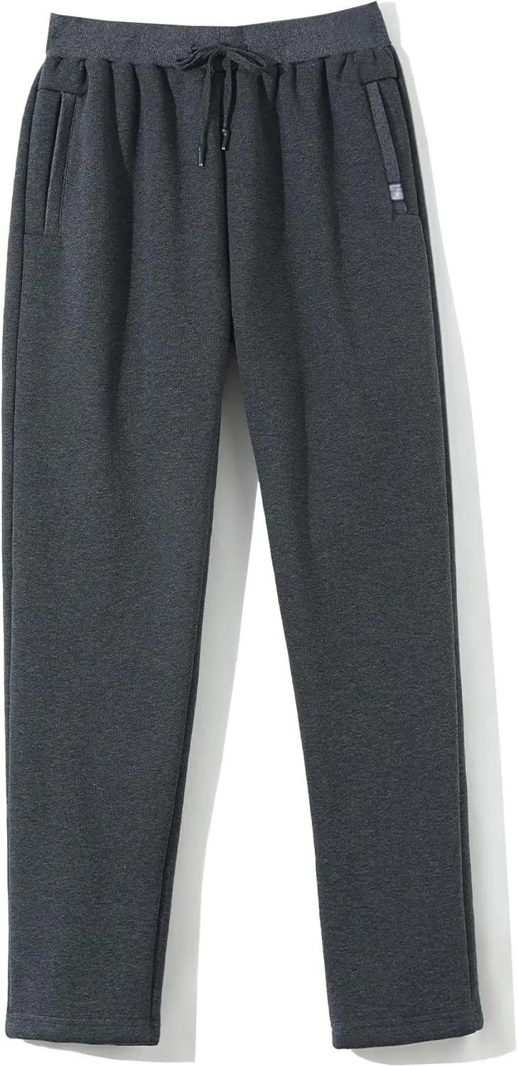 Aprsfn Men's Winter Warm Sherpa Lined Active Sweatpants Jogger Pants