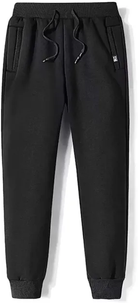 Aprsfn Men's Winter Warm Sherpa Lined Active Sweatpants Jogger Pants