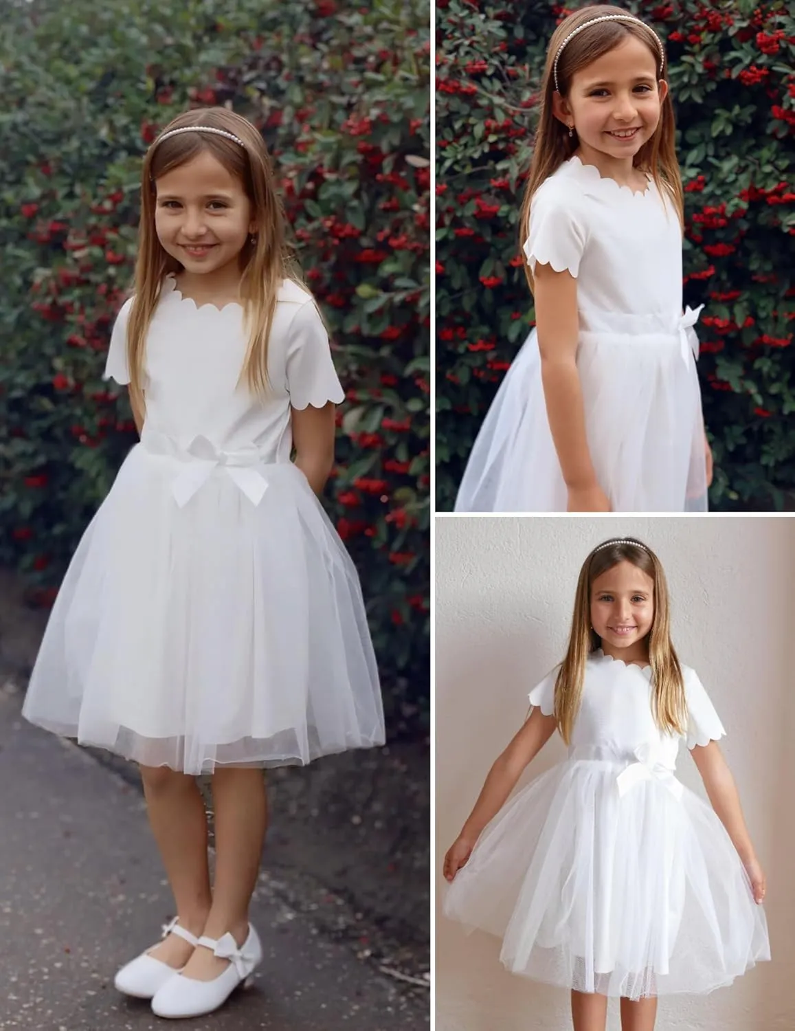 Arshiner Girls Dress Tutu Fluffy Summer Dresses Belted Wedding Party Flower Girls' Dress Size 3-11 Years