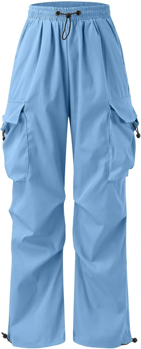 Cargo Joggers Men Loose Fit Wide Leg Casual Joggers Elastic Waist Cargo Work Pants Multi Pockets