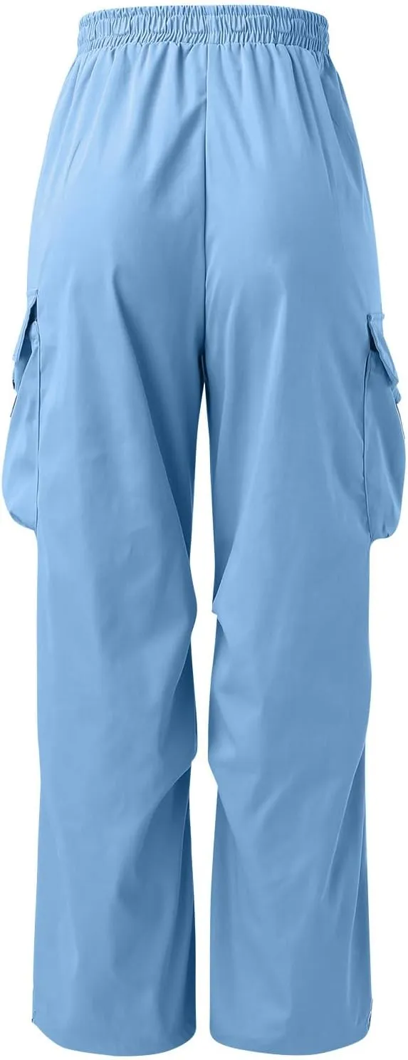 Cargo Joggers Men Loose Fit Wide Leg Casual Joggers Elastic Waist Cargo Work Pants Multi Pockets