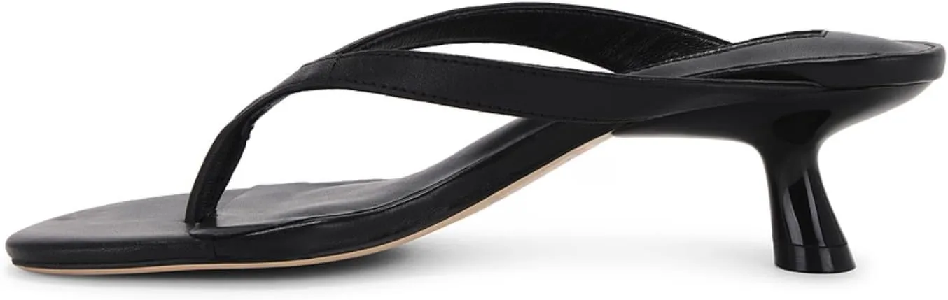 Kitten Heel Thong Sandals for Women Square Open Toe Low Heel Flip Flop Sandals Fashion Party Dress Heeled Shoes
