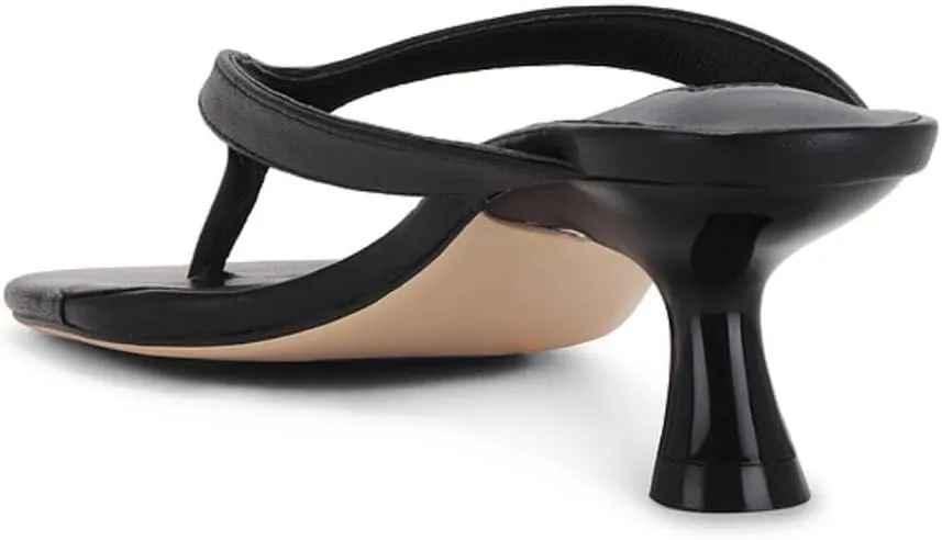 Kitten Heel Thong Sandals for Women Square Open Toe Low Heel Flip Flop Sandals Fashion Party Dress Heeled Shoes