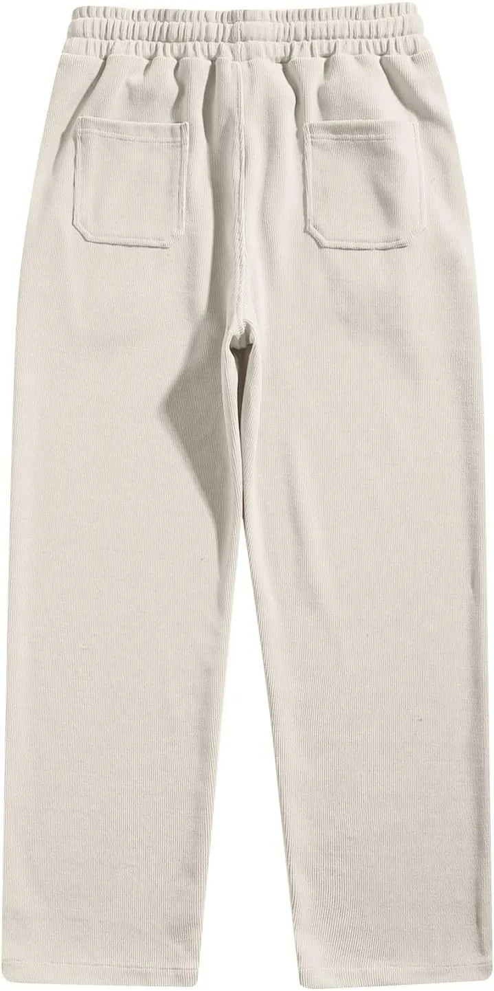 Men's Casual Cargo Joggers Drawstring Straight Leg Breathable Chino Pants Sport Lightweight Twill Jogging Sweatpants