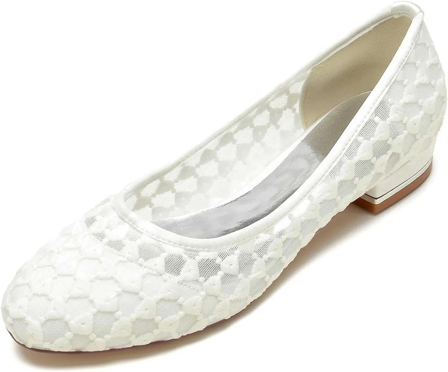 TarfiC Women's Flats, Foldable Ballet Flats for Women, Lace Round Toe Comfort Light Weight Slip-On Dress Shoes