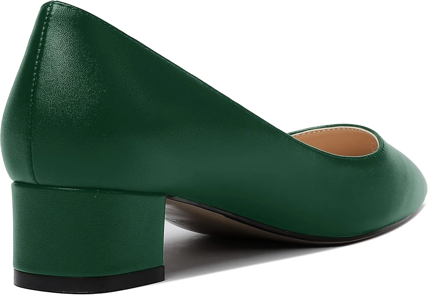 WAYDERNS Women's Matte Pointed Toe Slip On Chunky Low Heel Pumps Comfortable Office Work Dress Shoes 1.5 Inch