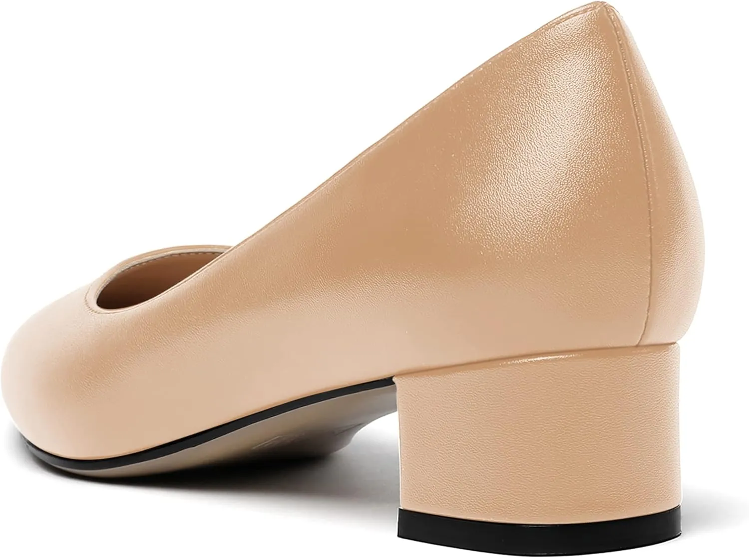 WAYDERNS Women's Matte Pointed Toe Slip On Chunky Low Heel Pumps Comfortable Office Work Dress Shoes 1.5 Inch