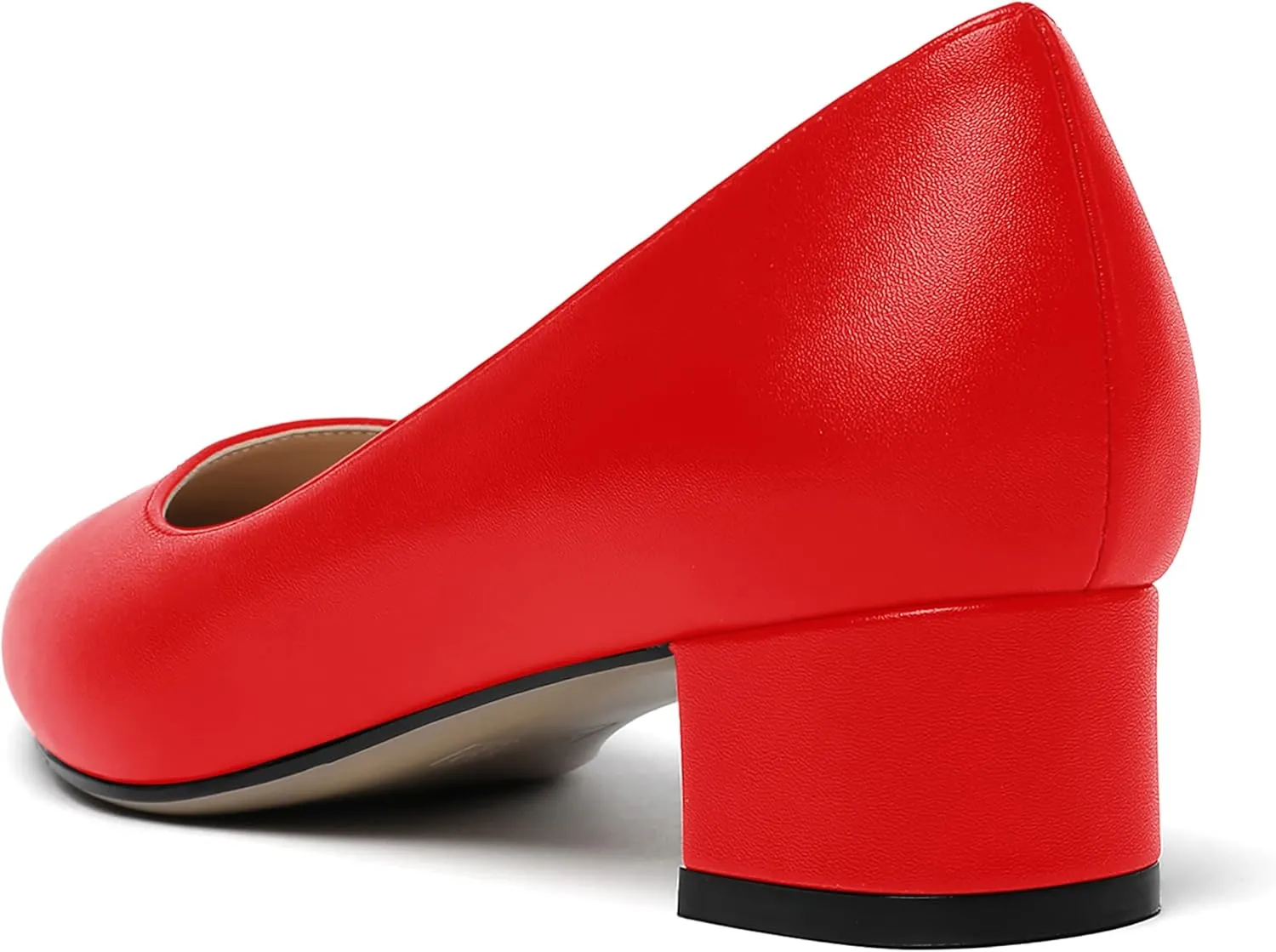 WAYDERNS Women's Matte Pointed Toe Slip On Chunky Low Heel Pumps Comfortable Office Work Dress Shoes 1.5 Inch