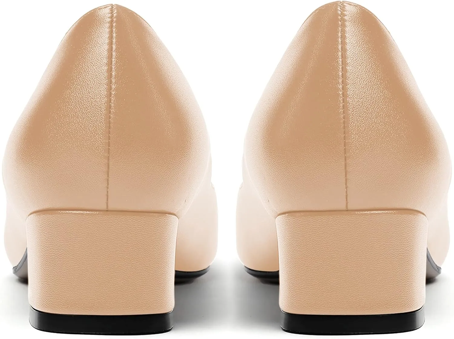 WAYDERNS Women's Matte Pointed Toe Slip On Chunky Low Heel Pumps Comfortable Office Work Dress Shoes 1.5 Inch