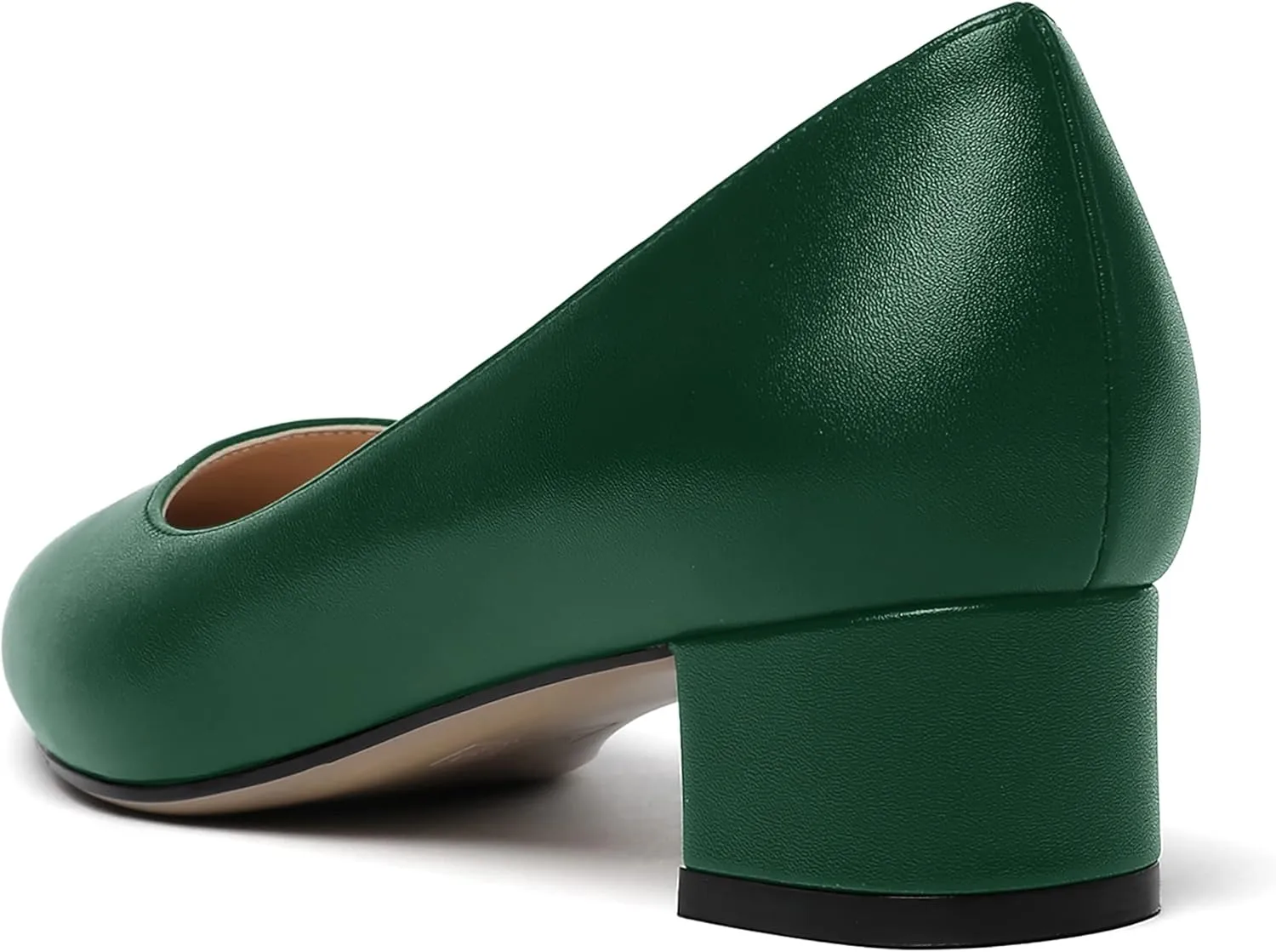 WAYDERNS Women's Matte Pointed Toe Slip On Chunky Low Heel Pumps Comfortable Office Work Dress Shoes 1.5 Inch