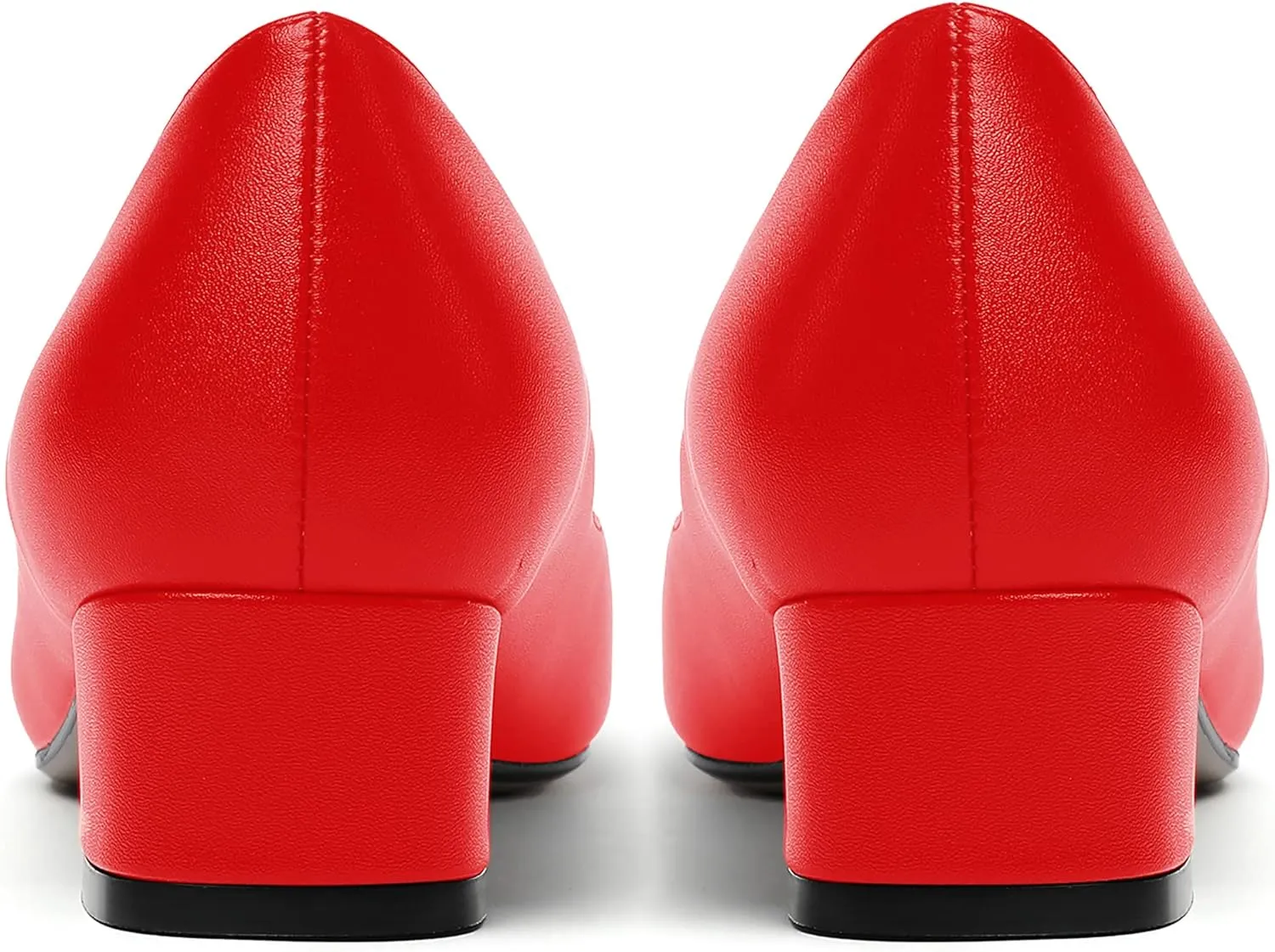 WAYDERNS Women's Matte Pointed Toe Slip On Chunky Low Heel Pumps Comfortable Office Work Dress Shoes 1.5 Inch