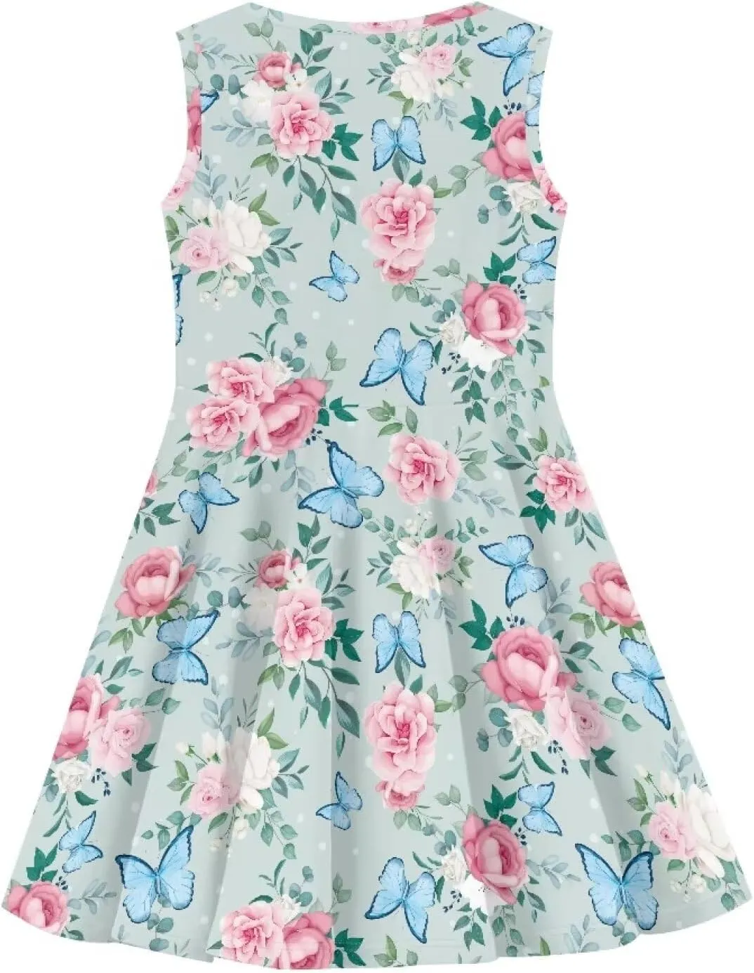 Wiryuouvt Summer Dresses for Girls Sleeveless Dress A-line Skirt