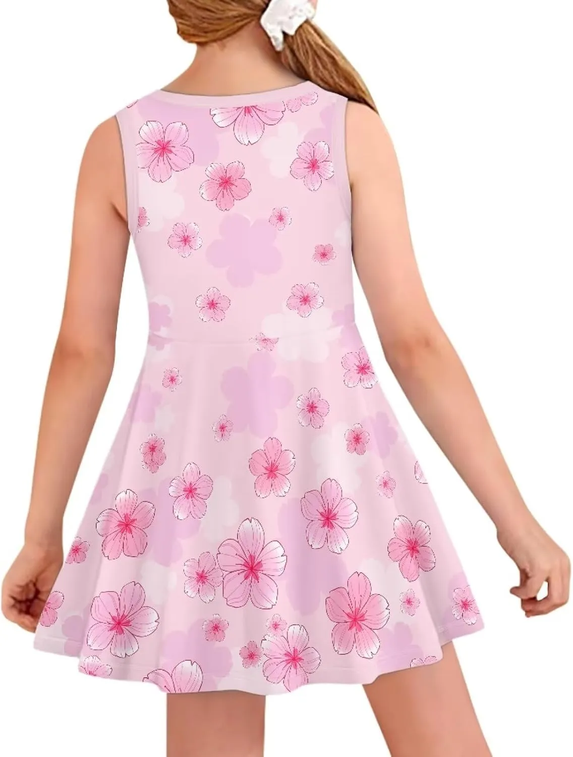 Wiryuouvt Summer Dresses for Girls Sleeveless Dress A-line Skirt