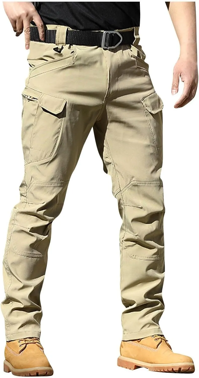 ZEFOTIM Cargo Pants for Men Camouflage/Solid Color Wide Leg Stretch Workout Pant Outdoor Tactical Trousers with Pockets