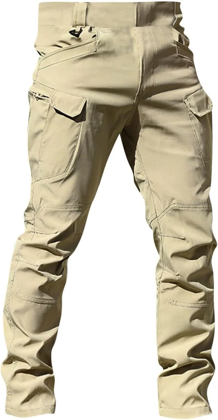 ZEFOTIM Cargo Pants for Men Camouflage/Solid Color Wide Leg Stretch Workout Pant Outdoor Tactical Trousers with Pockets